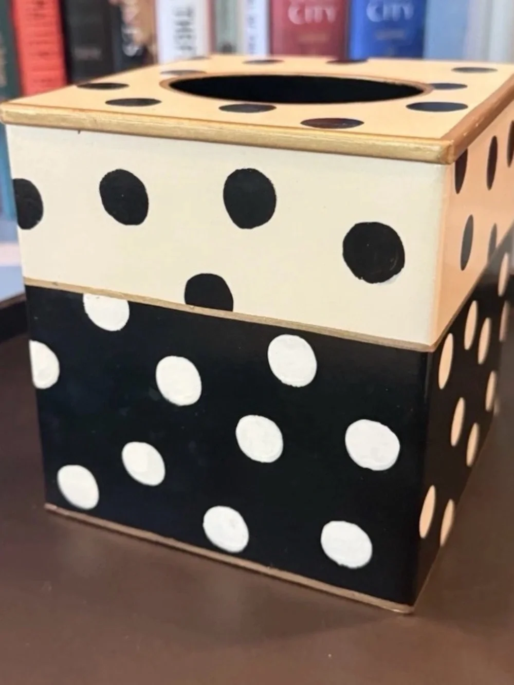 MACKENZIE-CHILDS | Boutique Dot Tissue Box Cover (NEW IN BOX)